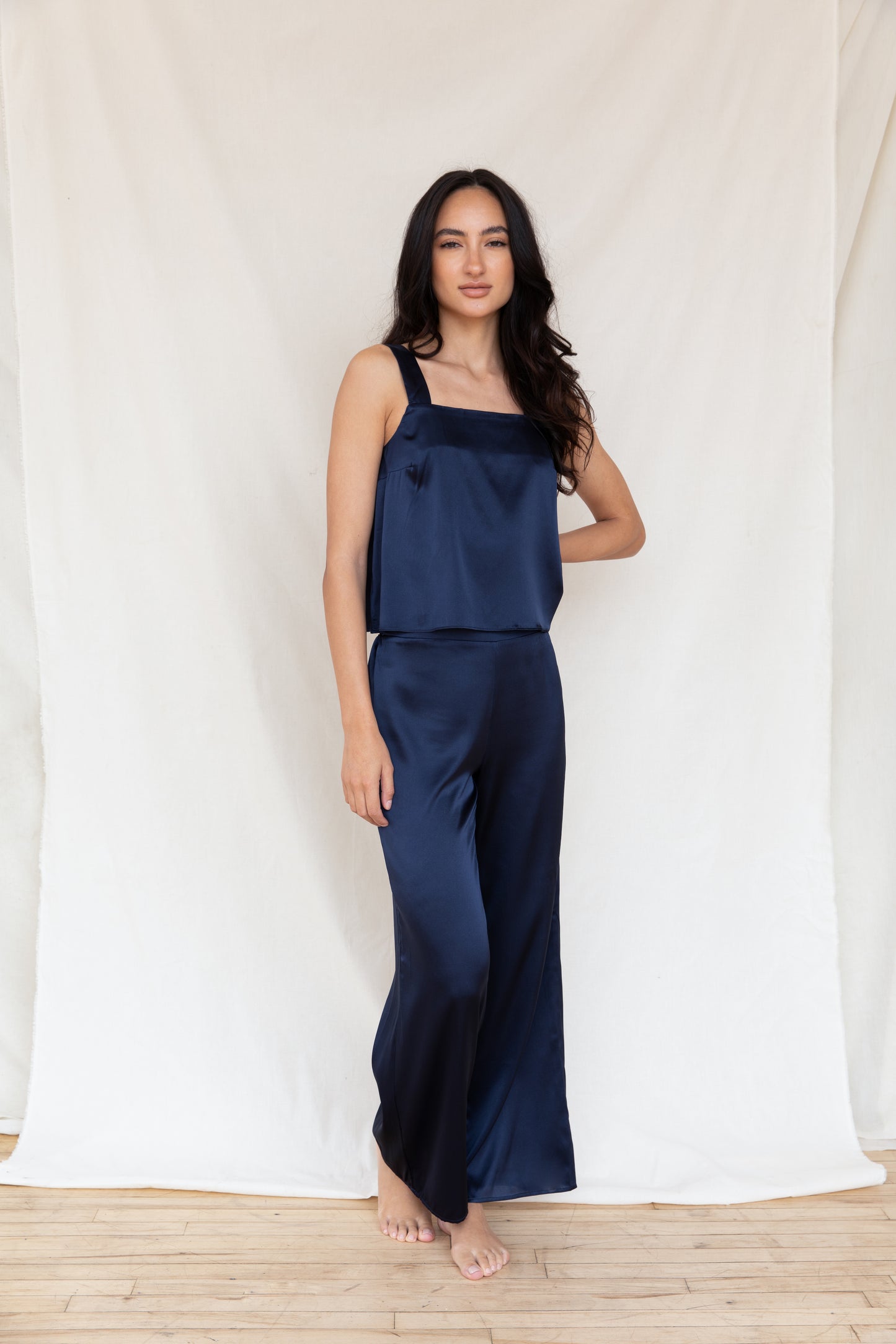 Mulberry Silk Wide Leg Pant Set