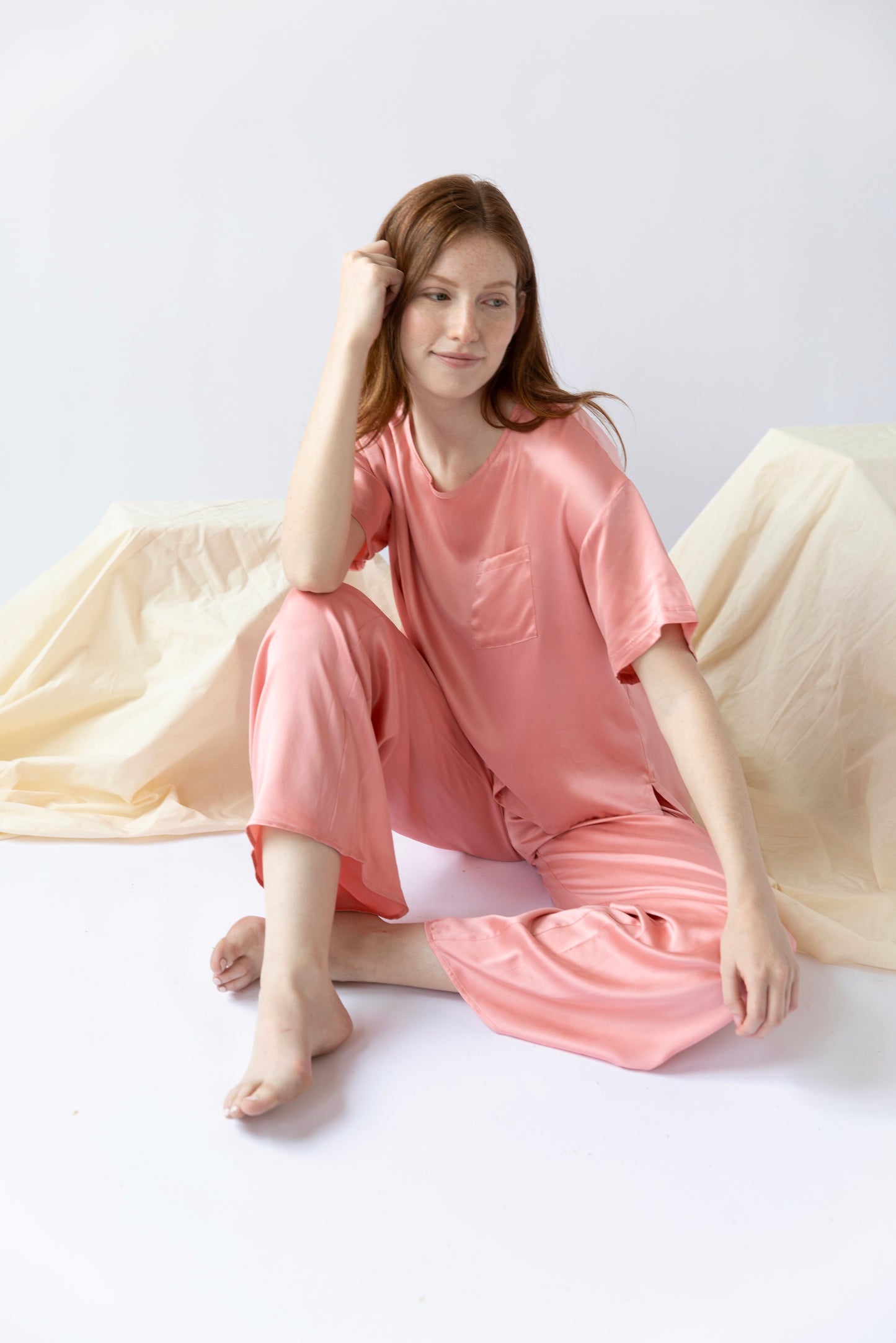 Washable Silk Tee Set